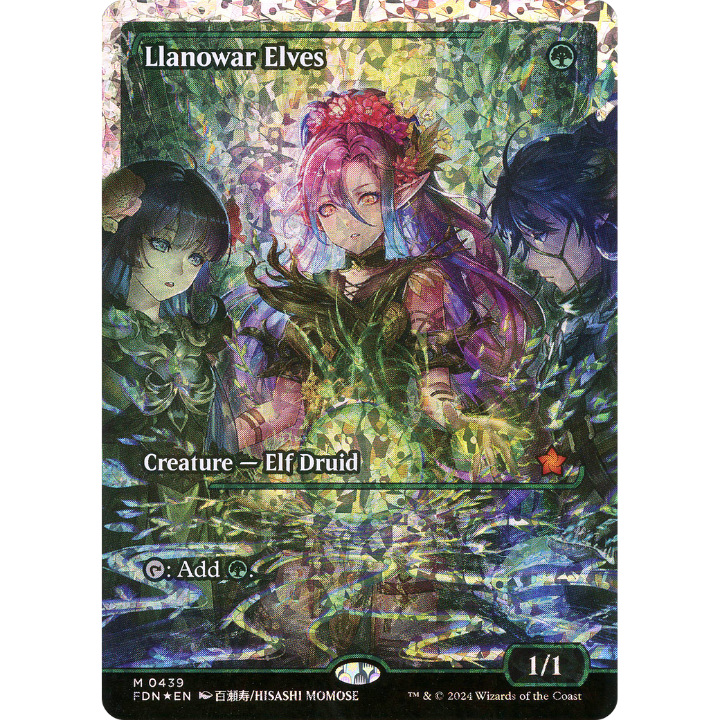 Llanowar Elves (FDN-439) - Foundations: (Showcase) Foil