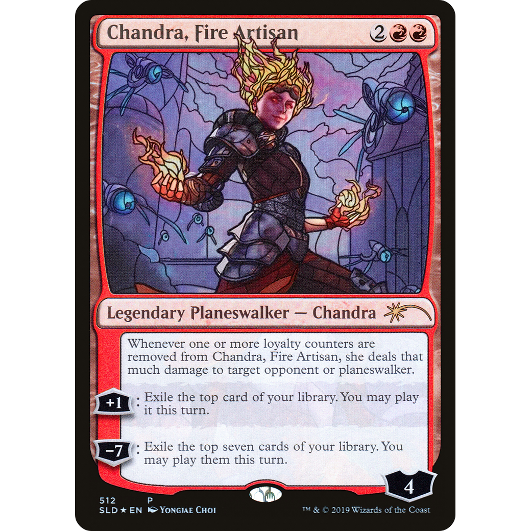 Chandra, Fire Artisan (Stained Glass) (SLD-512) - Secret Lair Drop Foil