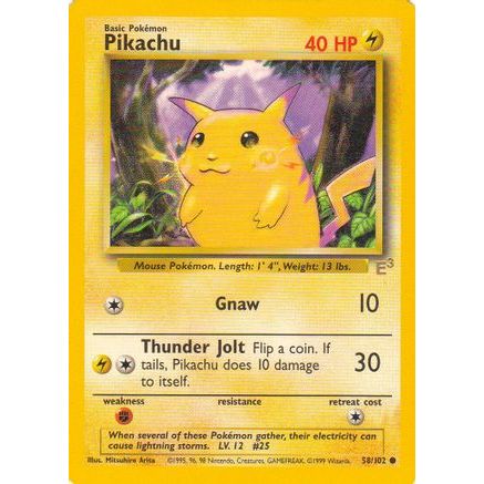 Pikachu - 58/102 (E3 Stamped) 58 - Miscellaneous Cards & Products