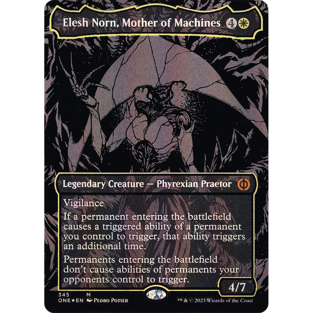 Elesh Norn, Mother of Machines (ONE-345) - Phyrexia: All Will Be One (Borderless) Foil