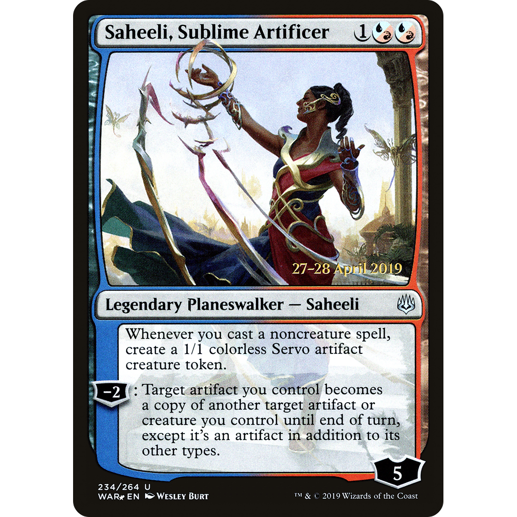 Saheeli, Sublime Artificer (PRE-234) - War of the Spark Promos Foil