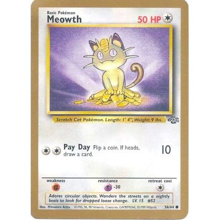 Meowth - 56/64 (Gold Bordered Promo) 56 - Miscellaneous Cards & Products