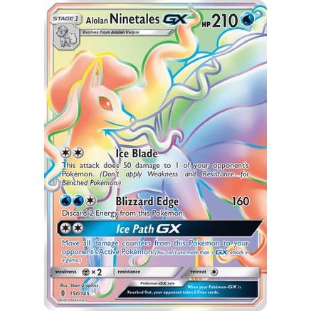 Alolan Ninetales GX (Secret) 150/145 - SM  Guardians Rising Holofoil