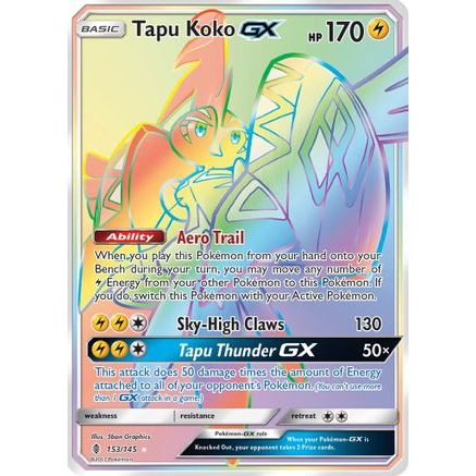Tapu Koko GX (Secret) 153/145 - SM  Guardians Rising Holofoil