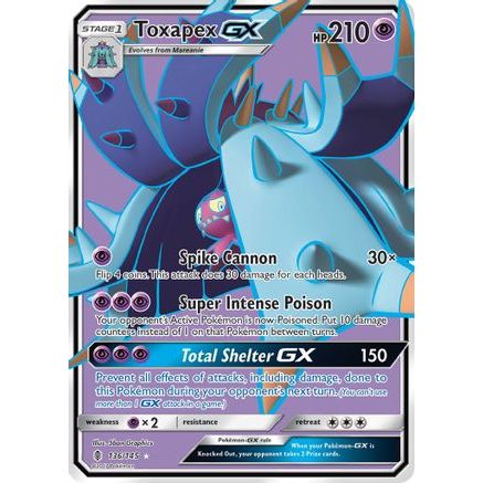 Toxapex GX (Full Art) 136/145 - SM  Guardians Rising Holofoil