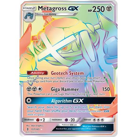 Metagross GX (Secret) 157/145 - SM  Guardians Rising Holofoil