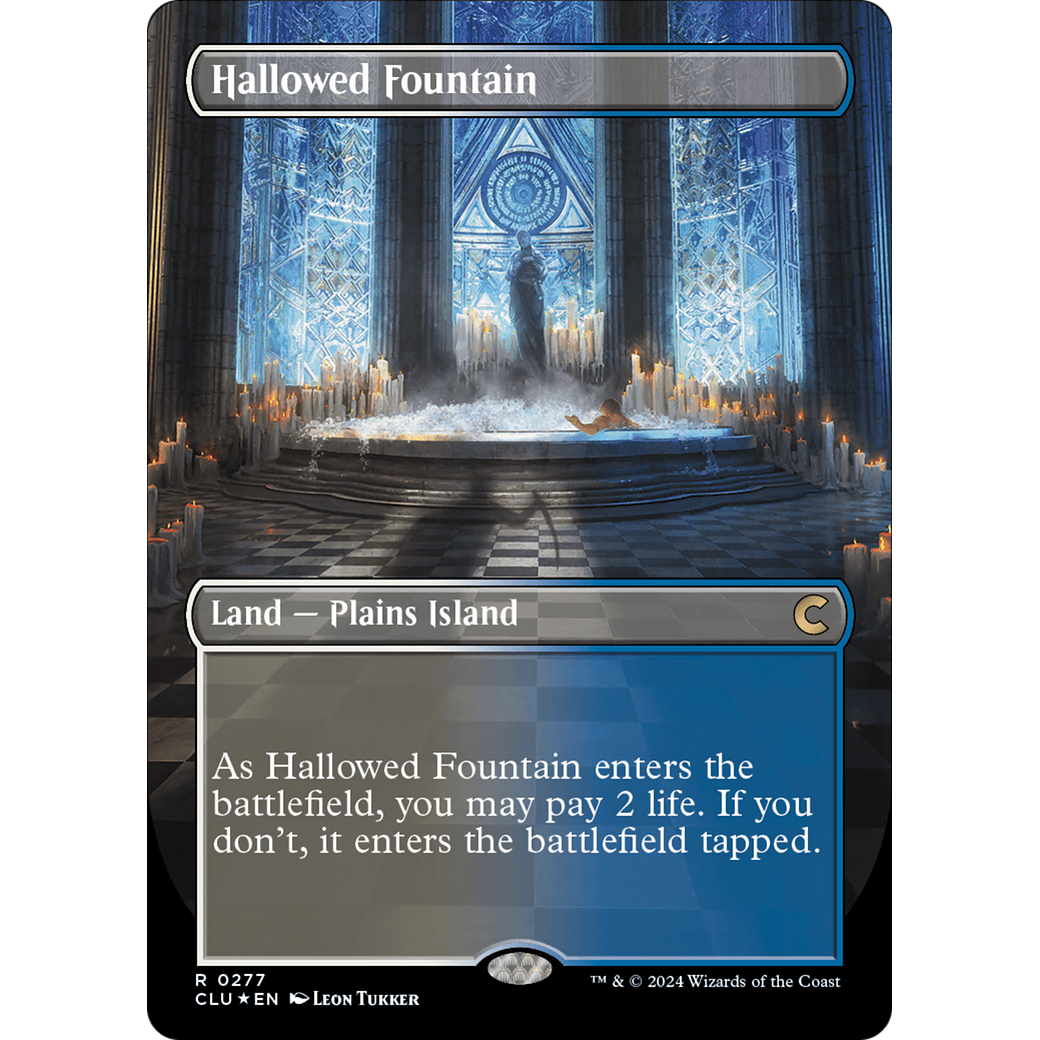 Hallowed Fountain (Borderless) (CLU-277) - Ravnica: Clue Edition (Borderless) Foil