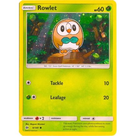 Rowlet - 9/149 (Cosmos Holo) 9 - Miscellaneous Cards & Products Holofoil