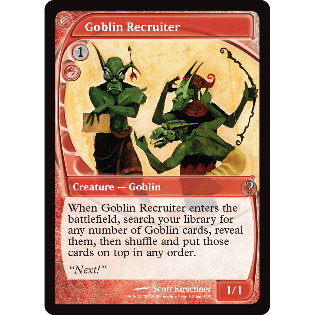 Goblin Recruiter (Future Sight) (MB2-193) - Mystery Booster 2 Foil