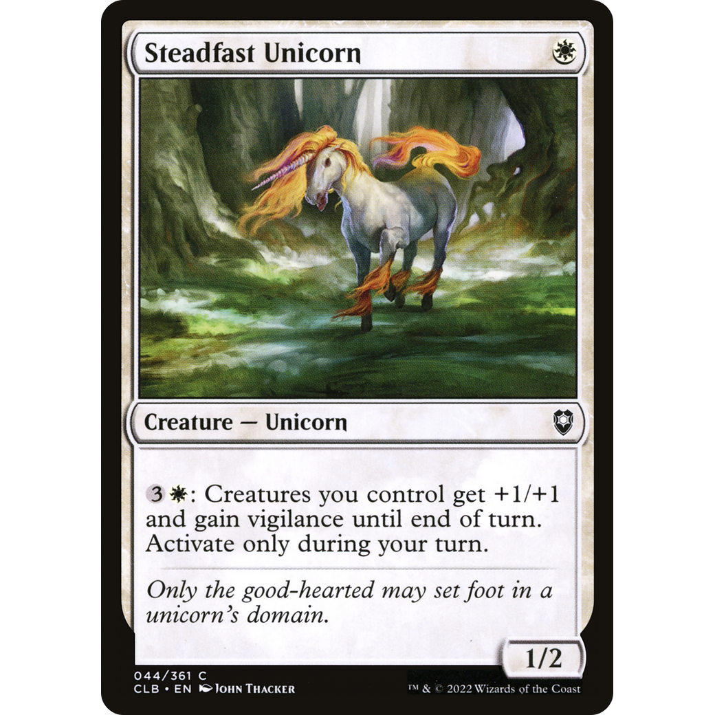 Steadfast Unicorn (CLB-044) - Commander Legends: Battle for Baldur's Gate Foil