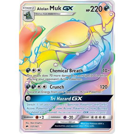 Alolan Muk GX (Secret) 157/147 - SM  Burning Shadows Holofoil