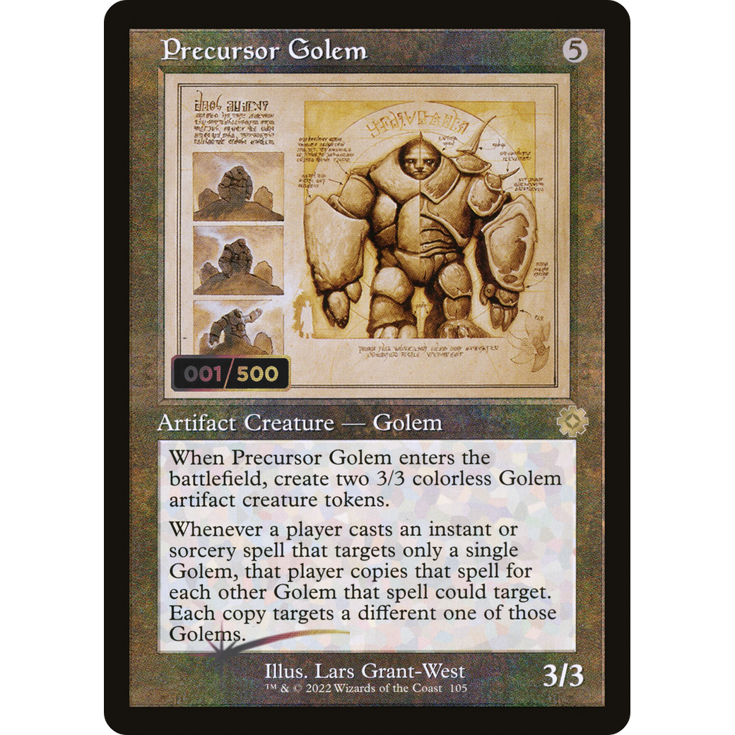 Precursor Golem (Schematic) (Serial Numbered) (BRR-105) - The Brothers' War Retro Artifacts Foil