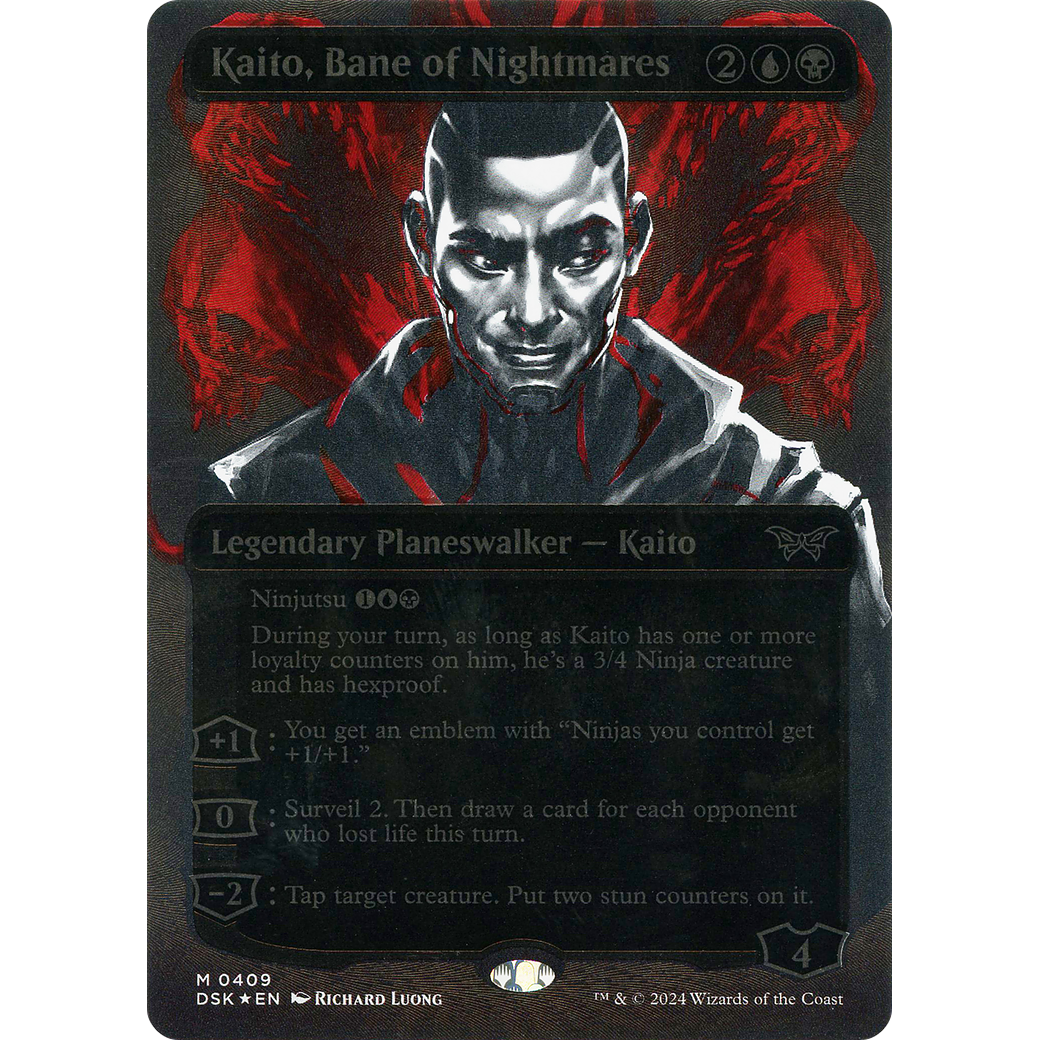 Kaito, Bane of Nightmares (DSK-409) - Duskmourn: House of Horror: (Showcase) (Borderless) Foil