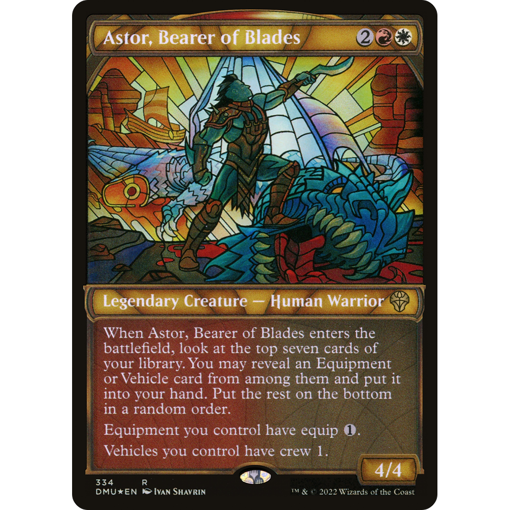 Astor, Bearer of Blades (Textured Foil) (DMU-334) - Dominaria United: (Showcase) Foil
