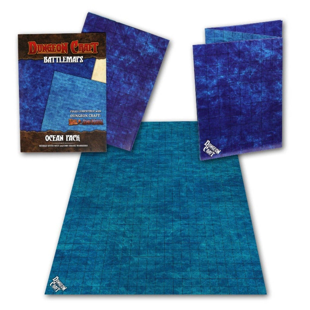 Dungeon Craft Battlemap: Ocean and Underwater - Double-Sided Dry/Wet Erase RPG Map