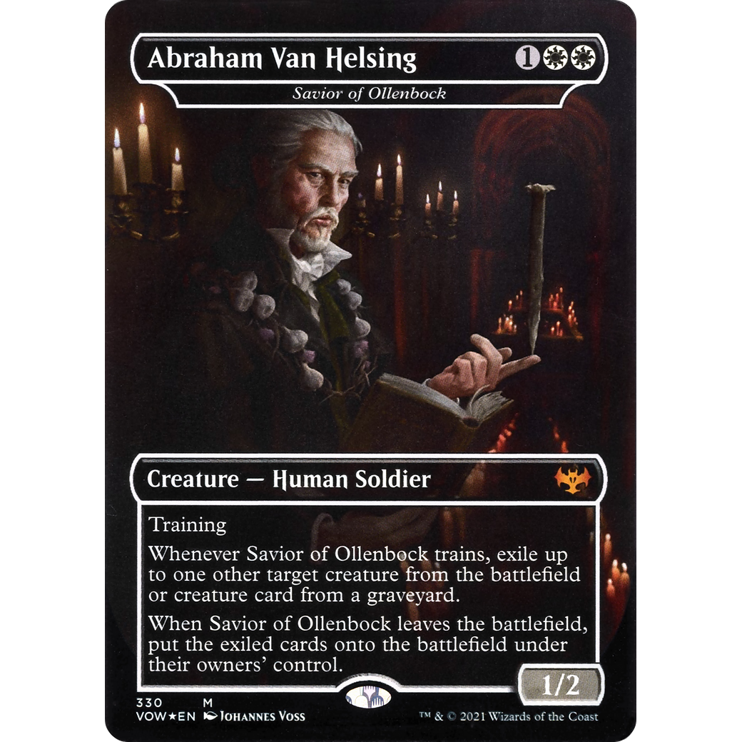Abraham Van Helsing - Savior of Ollenbock (VOW-330) - Innistrad: Crimson Vow / Abraham Van Helsing (Borderless) Foil