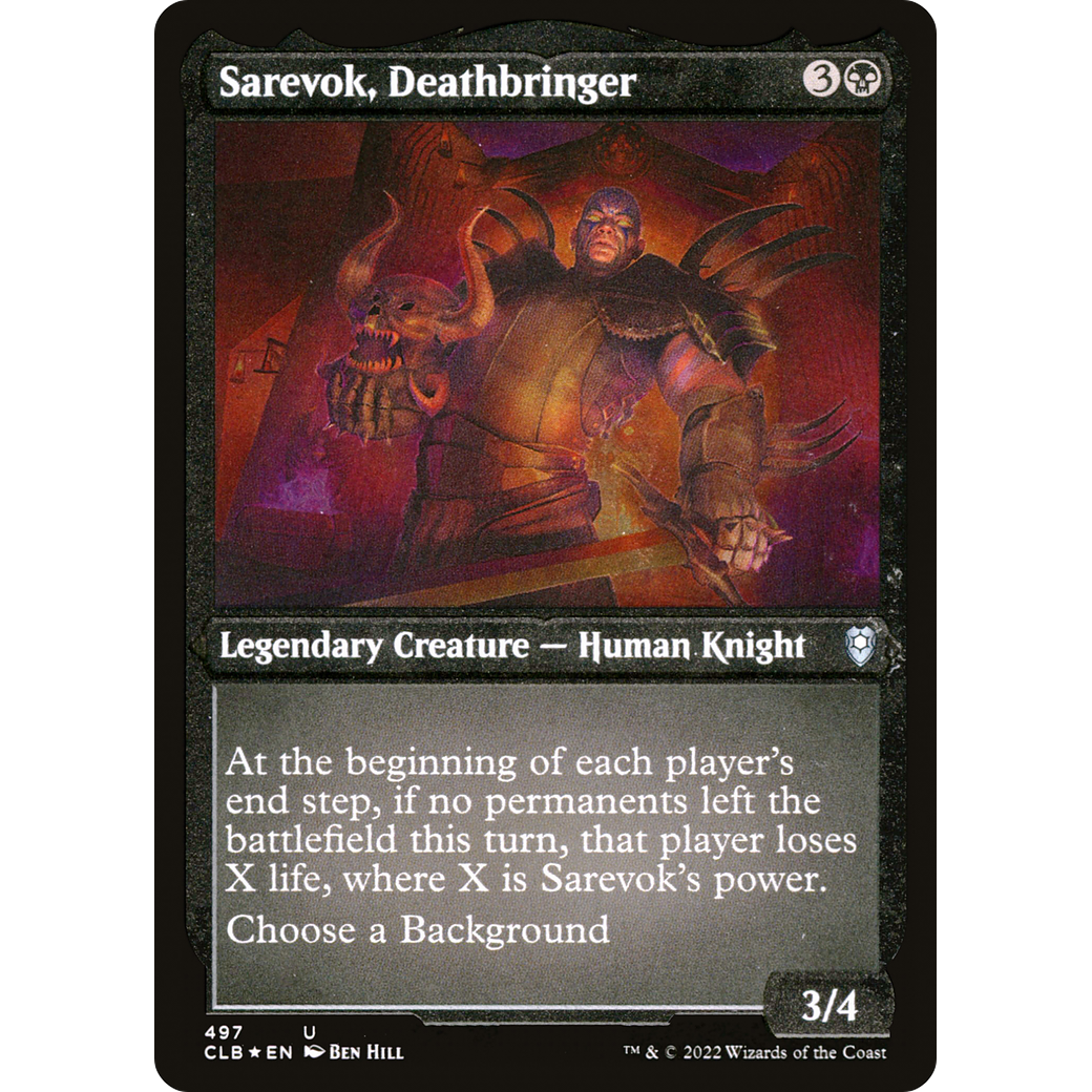 Sarevok, Deathbringer (CLB-497) - Commander Legends: Battle for Baldur's Gate Etched Foil
