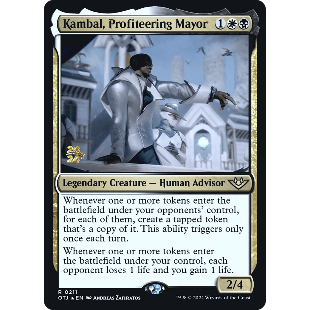 Kambal, Profiteering Mayor (PRE-211S) - Outlaws of Thunder Junction Promos Foil