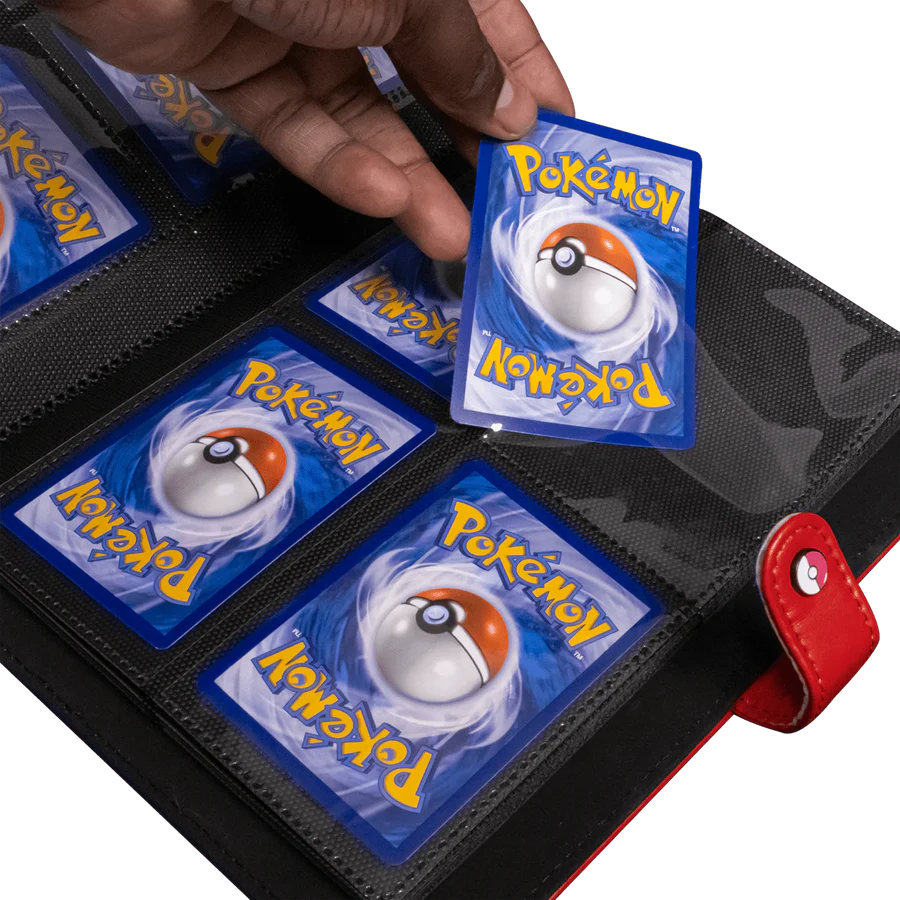 pokemon card binder holder Ultra Pro Pokemon Red Premium 4-Pocket Snap Binder