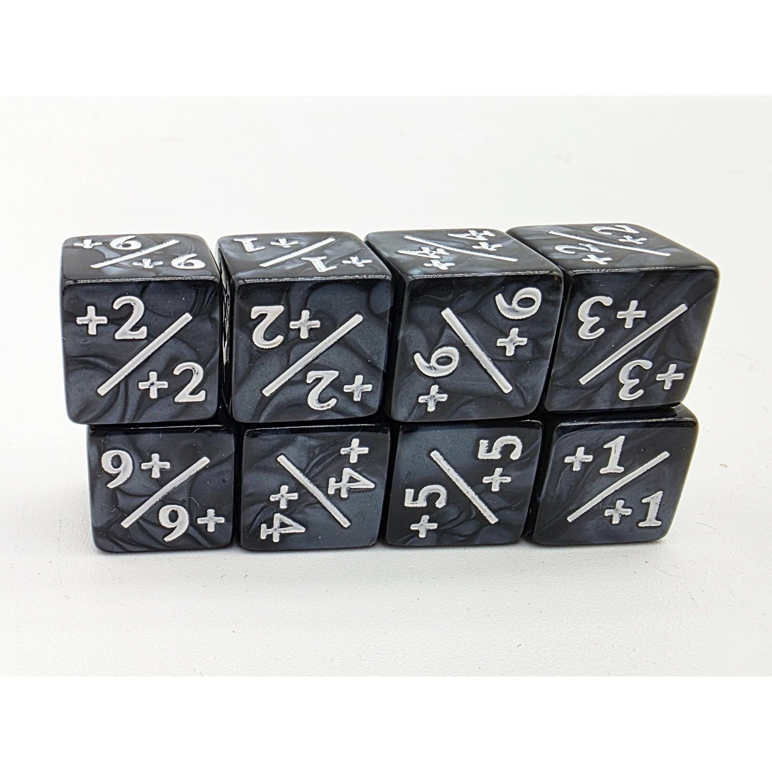 +1/+1 Pearl Black Counters with White for Magic - Set of 8