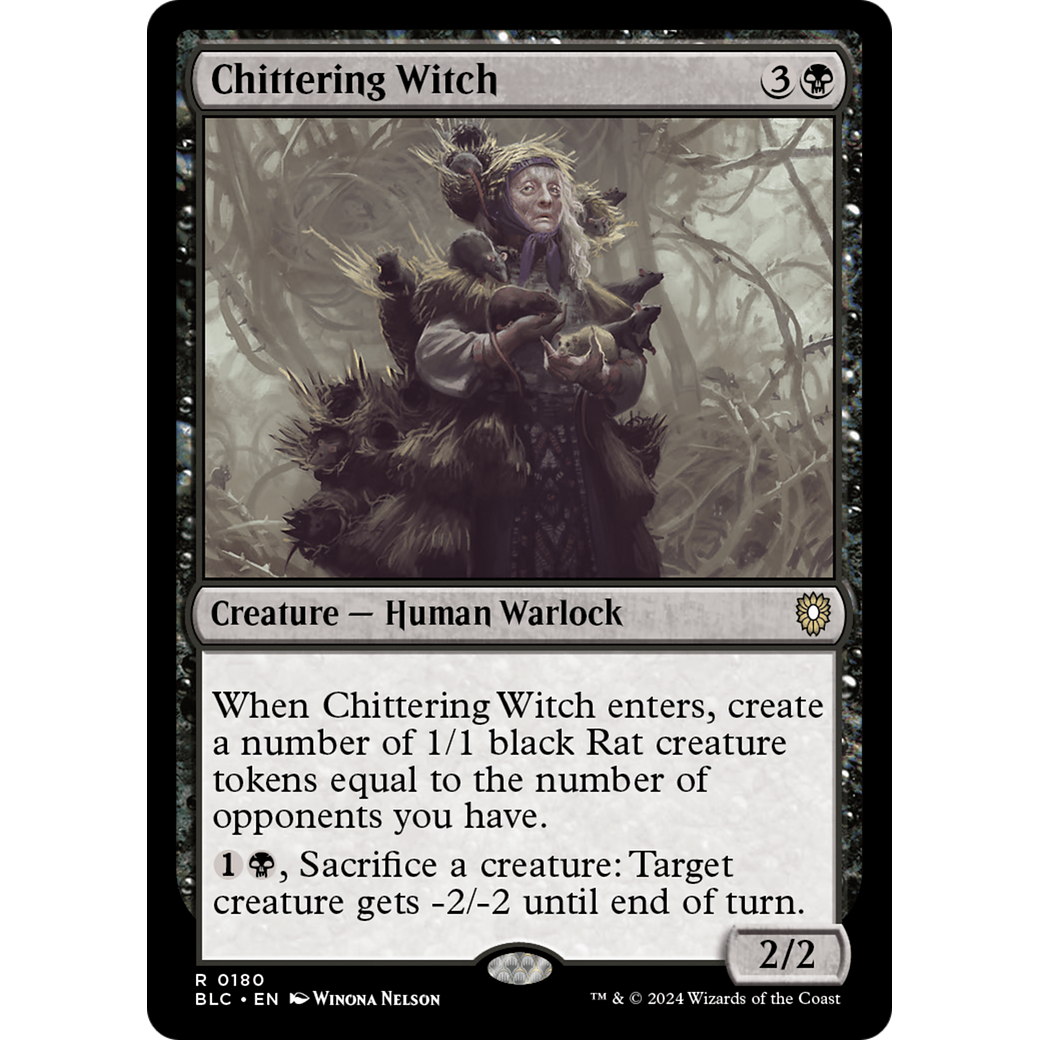 Chittering Witch (BLC-180) - Bloomburrow Commander