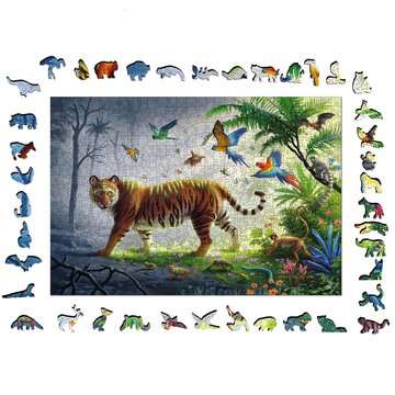 Jungle Tiger 505pc Wooden Puzzle