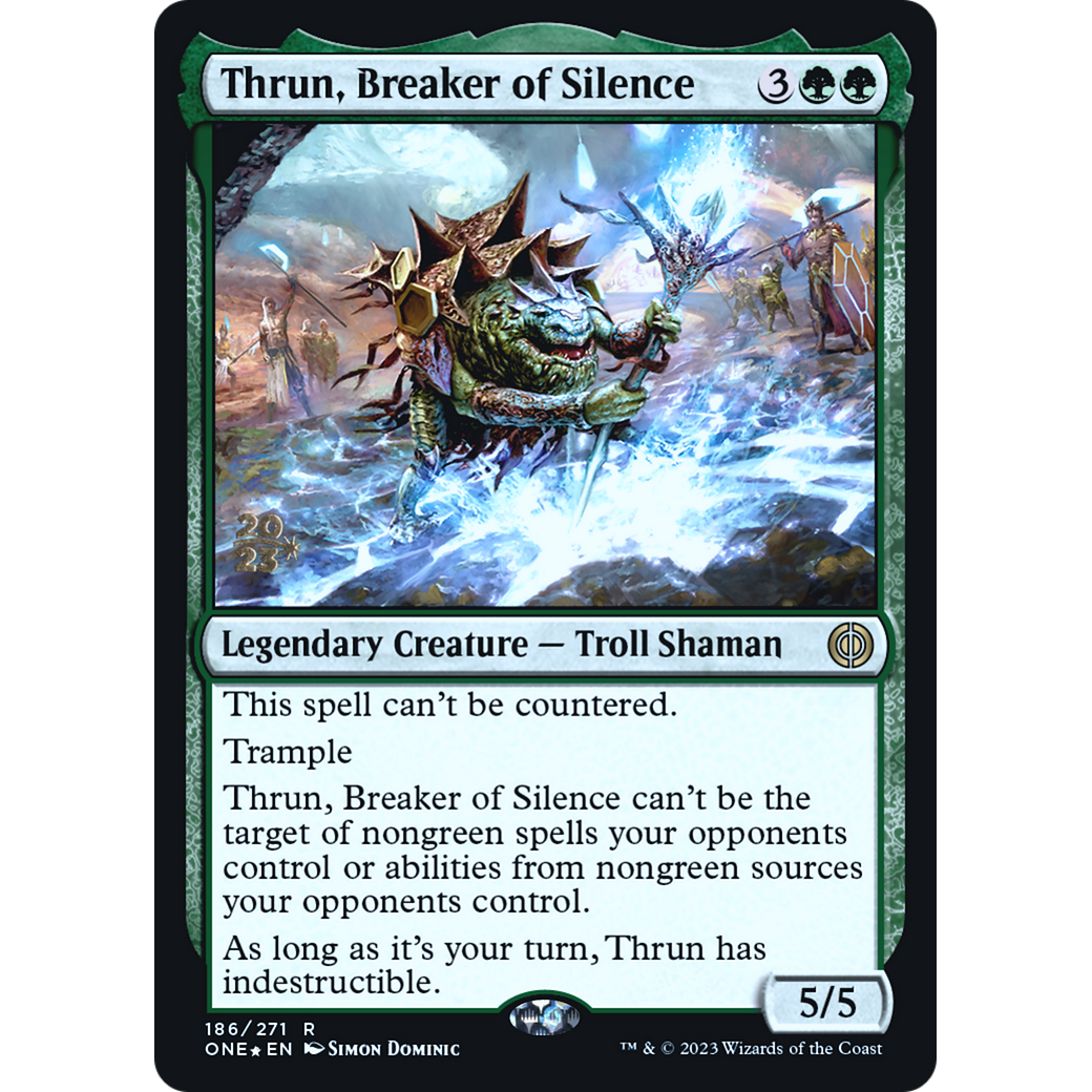 Thrun, Breaker of Silence (PRE-186S) - Phyrexia: All Will Be One Promos Foil