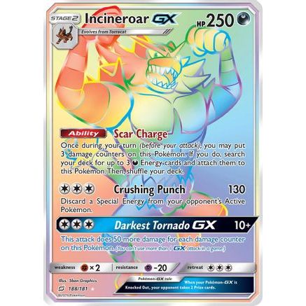 Incineroar GX (Secret) 188/181 - SM  Team Up Holofoil