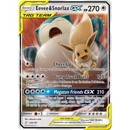 Eevee & Snorlax GX 120/181 - SM  Team Up Holofoil