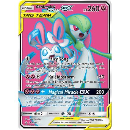 Gardevoir & Sylveon GX (204) (Full Art) 204/214 - SM  Unbroken Bonds Holofoil