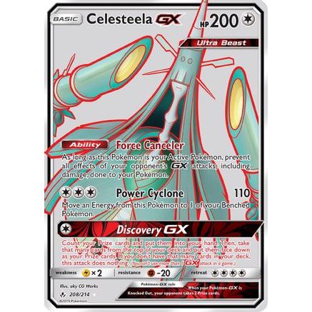 Celesteela GX (Full Art) 208/214 - SM  Unbroken Bonds Holofoil