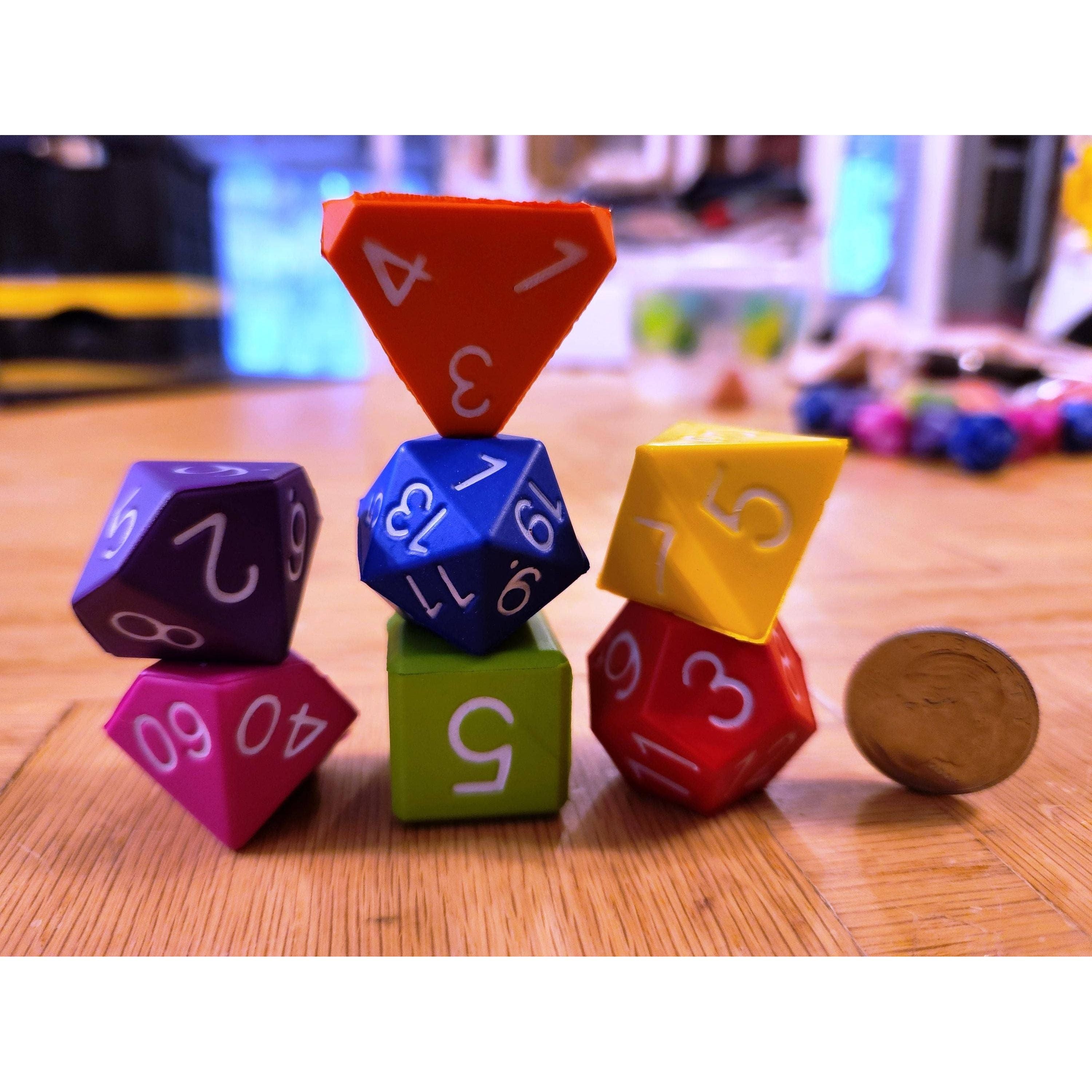 Big Foam Dice 1 inch Polyhedral Set (7 dice) by Zucati: Retail