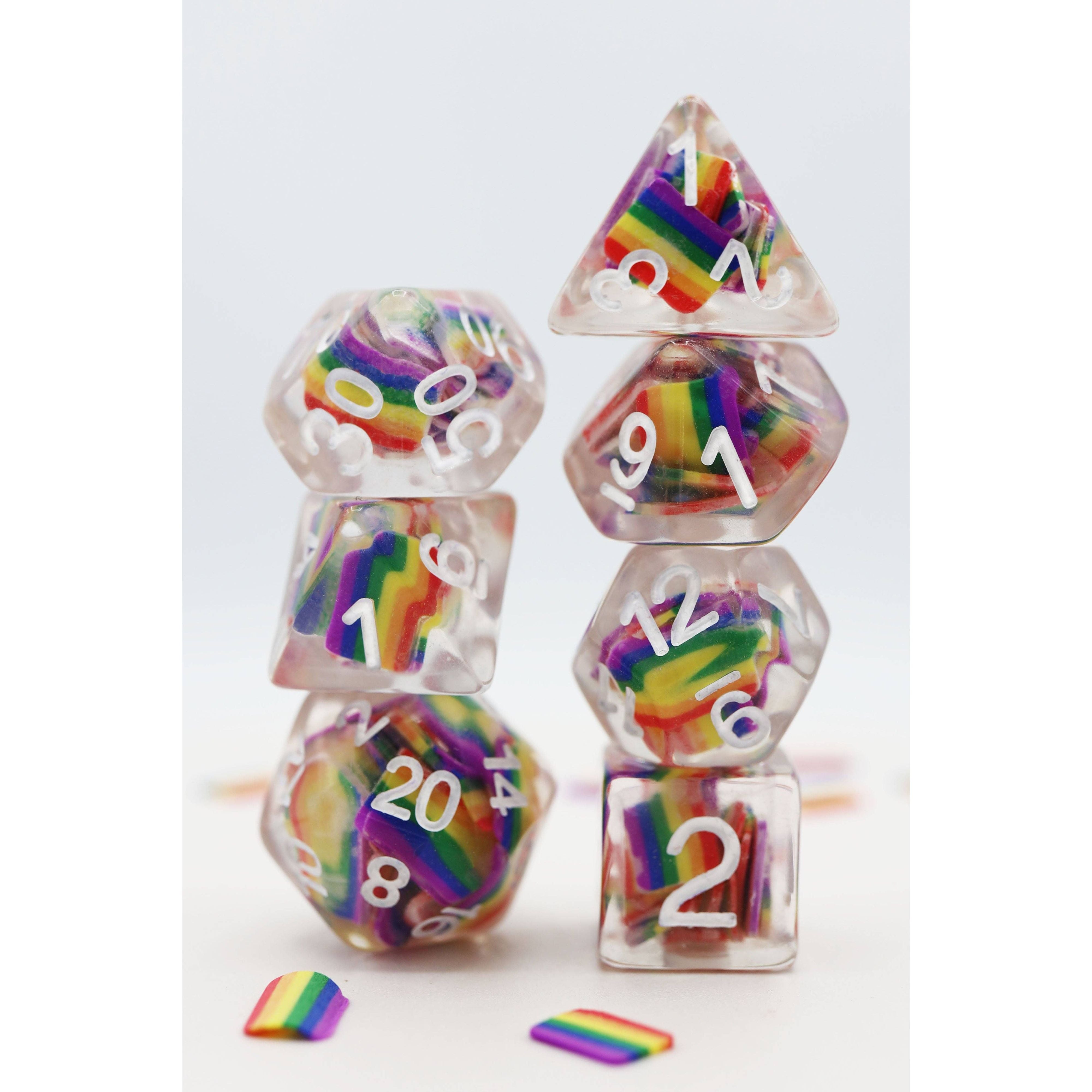 Rainbow Flag RPG Dice Set