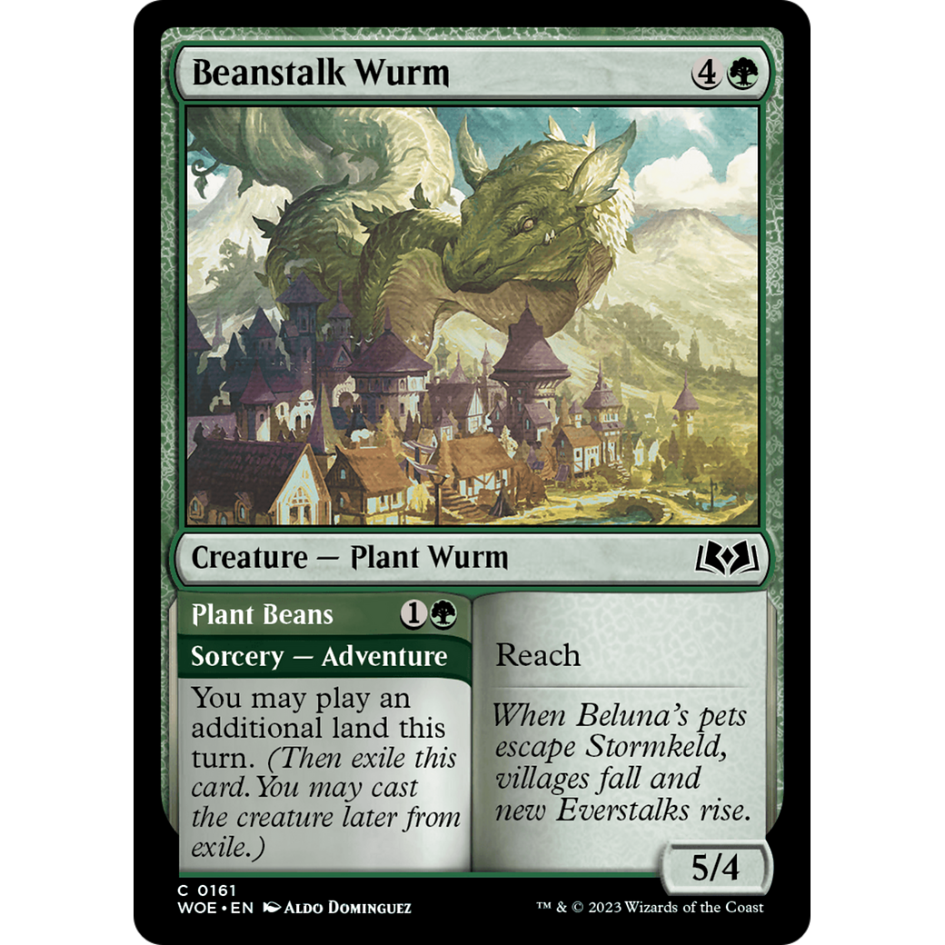 Beanstalk Wurm // Plant Beans (WOE-161) - Wilds of Eldraine Foil