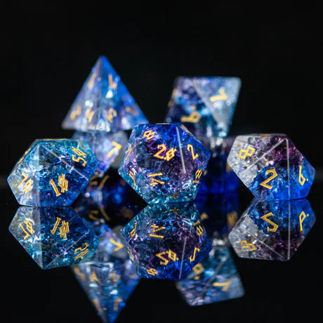 Enchanted Waters - 7-set Shattered Glass Dice