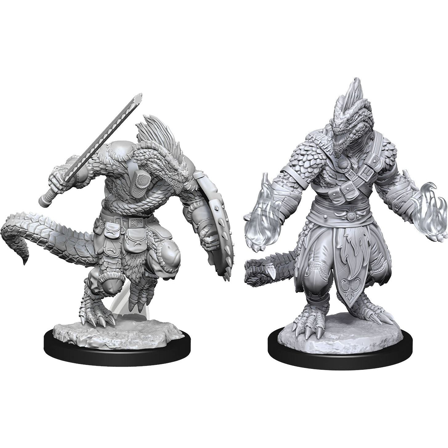 W15 Lizardfolk Barbarian & Lizardfolk Cleric Miniatures