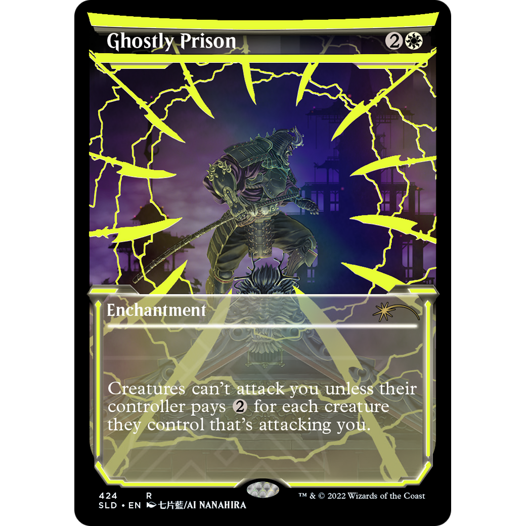 Ghostly Prison (Neon Yellow) (SLD-424) - Secret Lair Drop: (Showcase) Foil