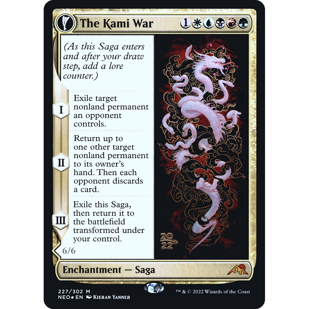 The Kami War // O-Kagachi Made Manifest (PRE-227S) - Kamigawa: Neon Dynasty Promos: (fandfc, enchantment) Foil