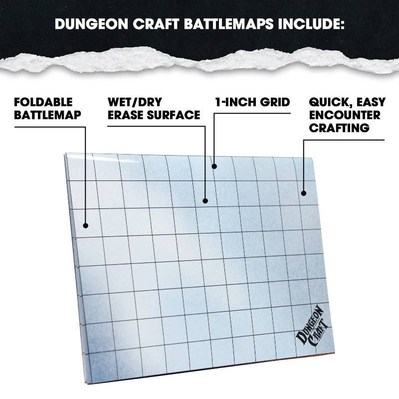 Dungeon Craft Battlemap: Snow and Wood - Double-Sided Dry/Wet Erase RPG Map