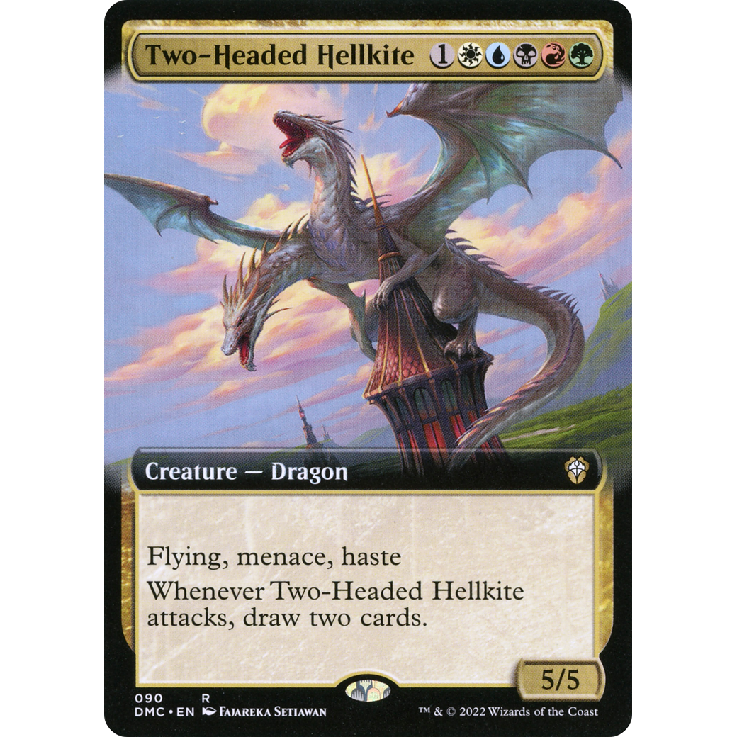 Two-Headed Hellkite (Extended Art) (DMC-090) - Dominaria United Commander: (Extended Art)
