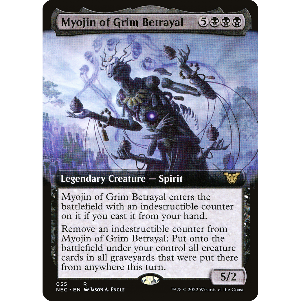 Myojin of Grim Betrayal (Extended Art) (NEC-055) - Neon Dynasty Commander: (Extended Art)