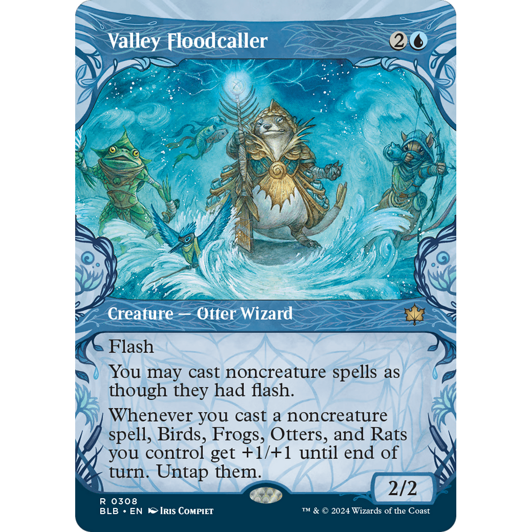 Valley Floodcaller (BLB-308) - Bloomburrow: (Showcase) (Borderless) Foil