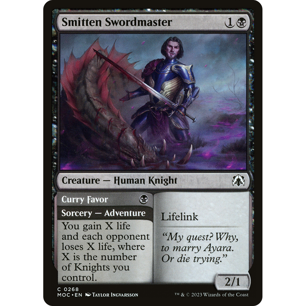 Smitten Swordmaster // Curry Favor (MOC-268) - March of the Machine Commander