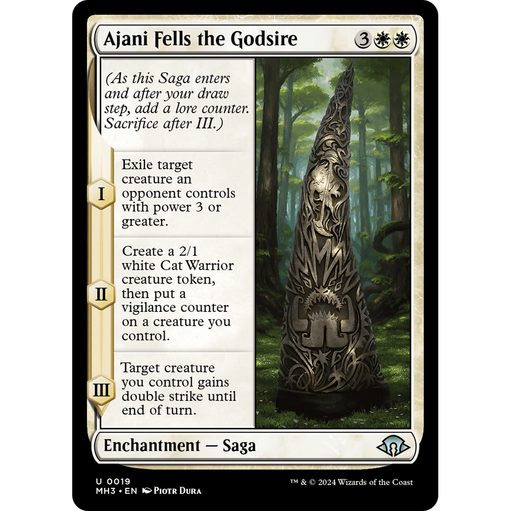 Ajani Fells the Godsire (MH3-019) - Modern Horizons 3 Foil