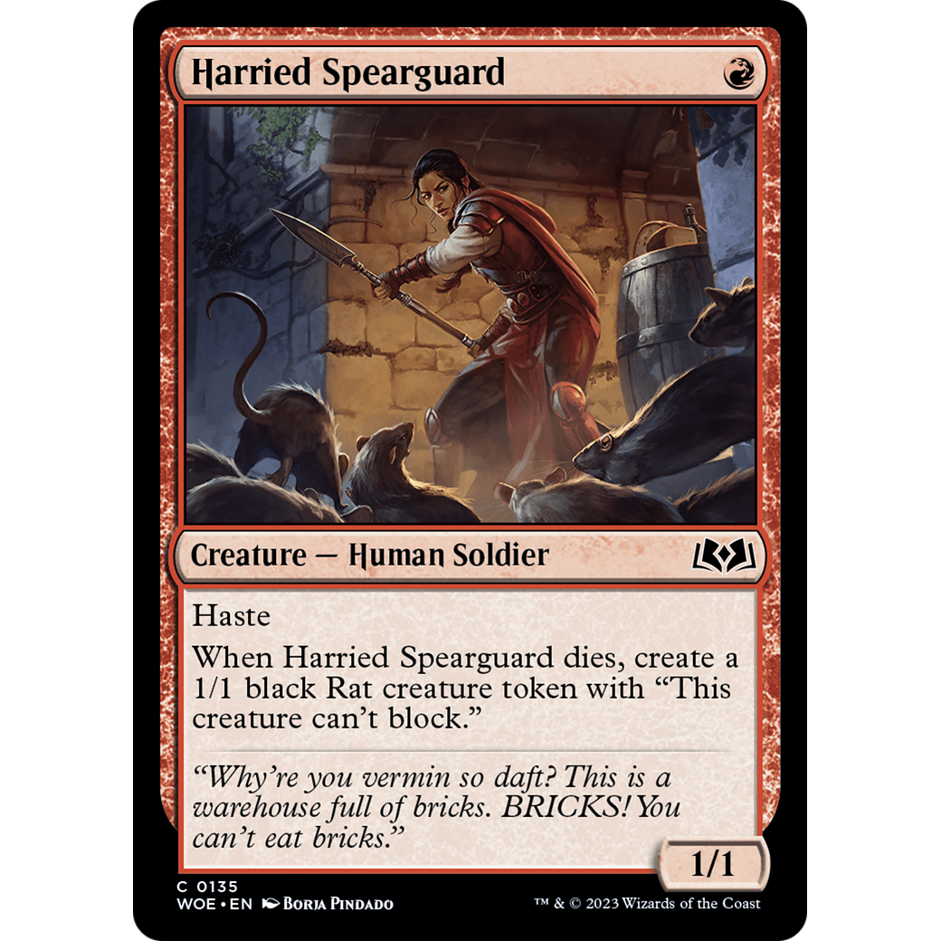 Harried Spearguard (WOE-135) - Wilds of Eldraine
