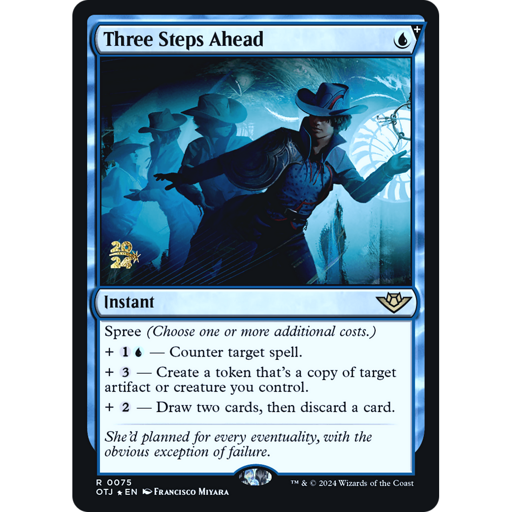 Three Steps Ahead (PRE-75S) - Outlaws of Thunder Junction Promos Foil