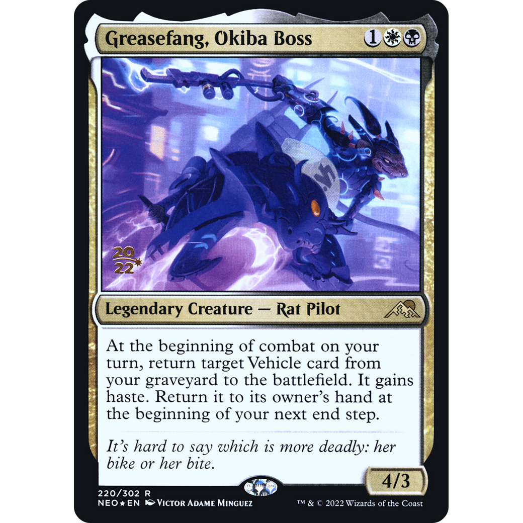 Greasefang, Okiba Boss (PRE-220S) - Kamigawa: Neon Dynasty Promos Foil