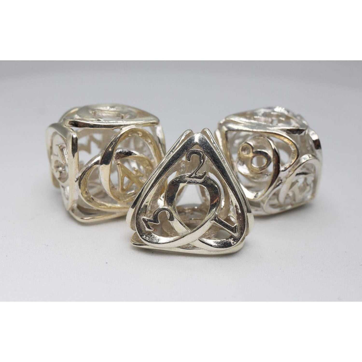 Hollow Hearts: Sterling Silver - Premium RPG Metal Dice Set
