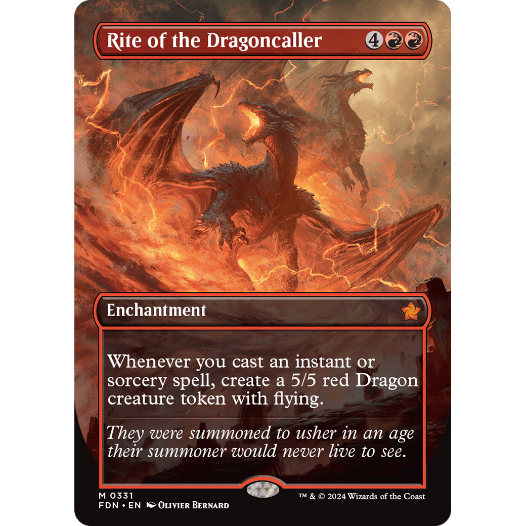 Rite of the Dragoncaller (FDN-331) - Foundations (Borderless) Foil