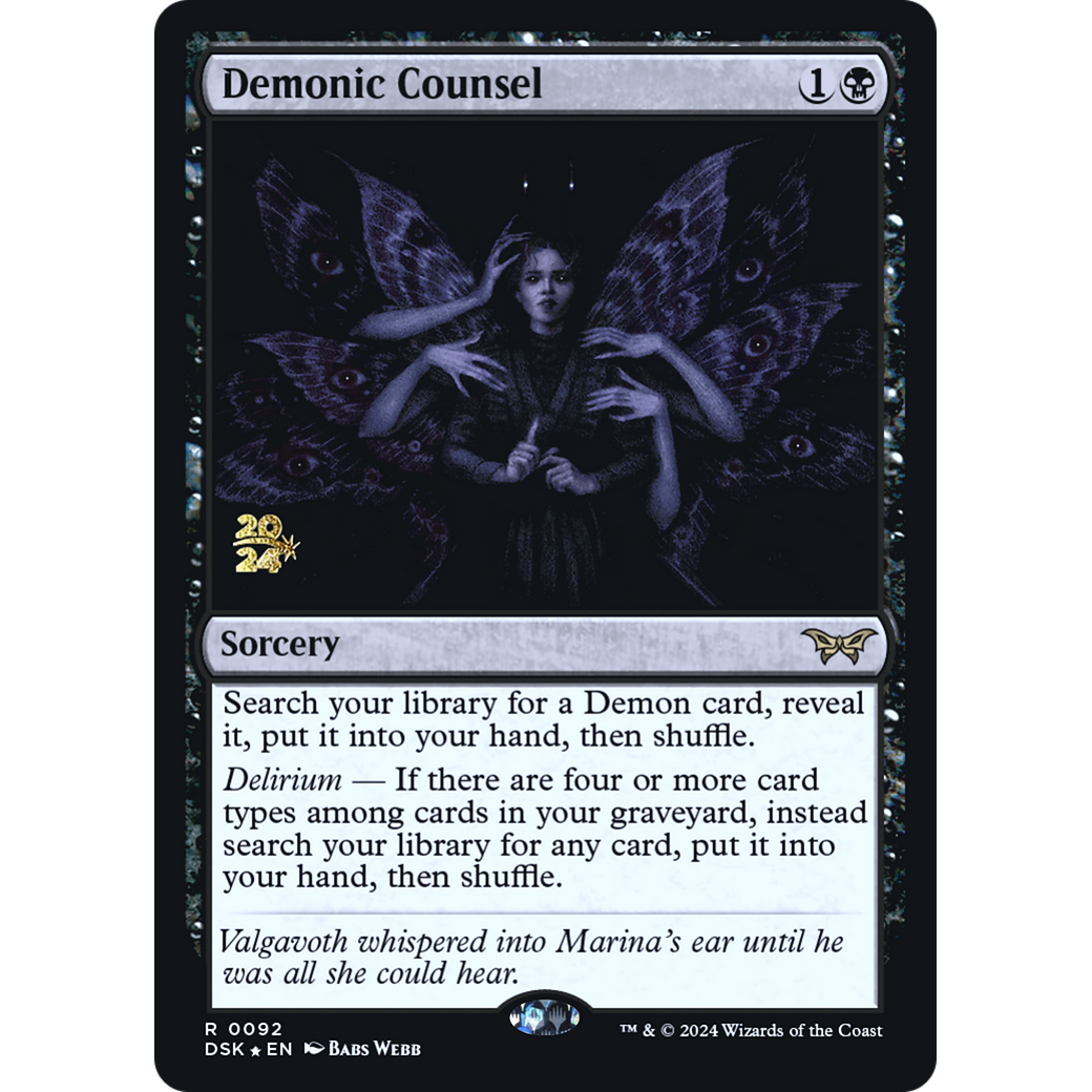 Demonic Counsel (PRE-92S) - Duskmourn: House of Horror Promos Foil